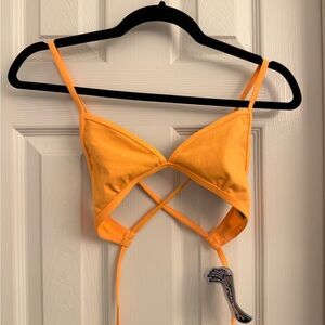 Jolyn Triangle Bikini Top in Mango 🥭